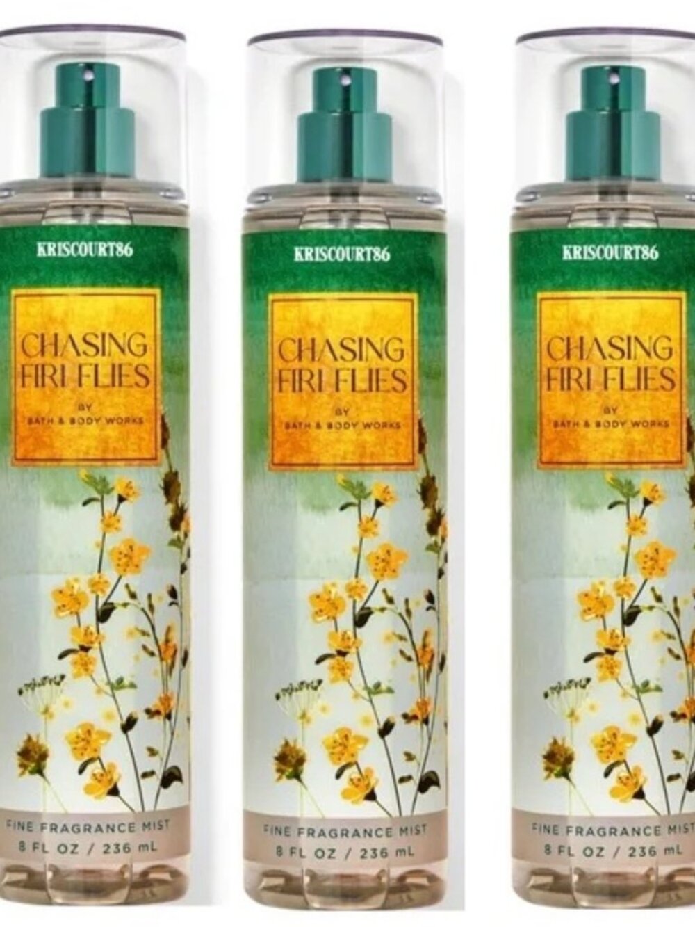 Bath & Body Works Chasing Fireflies Fine Fragrance Mist x3
